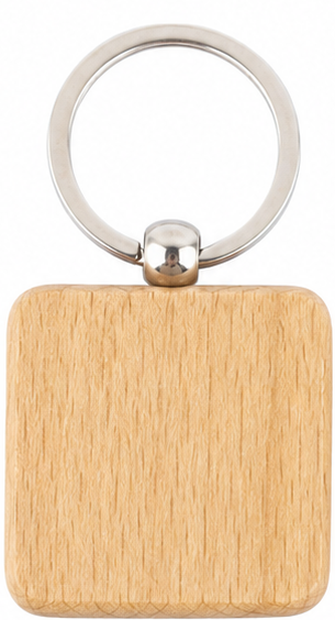 Porte Clé en Bois Carré